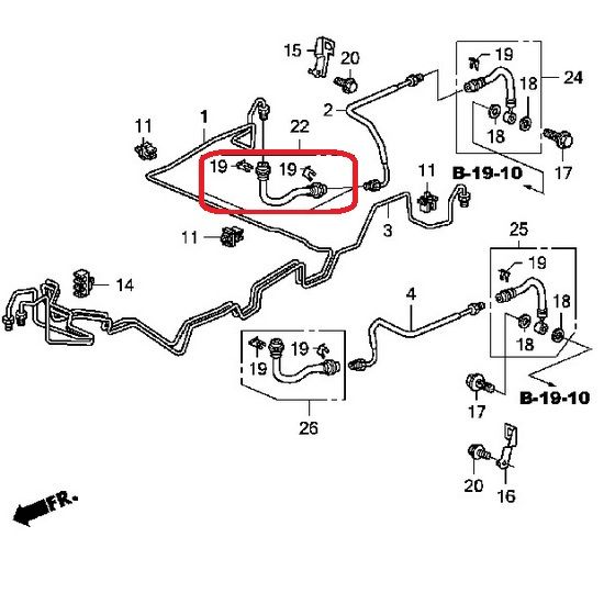 Шланг тормозной задний правый Honda 01460-STX-A01