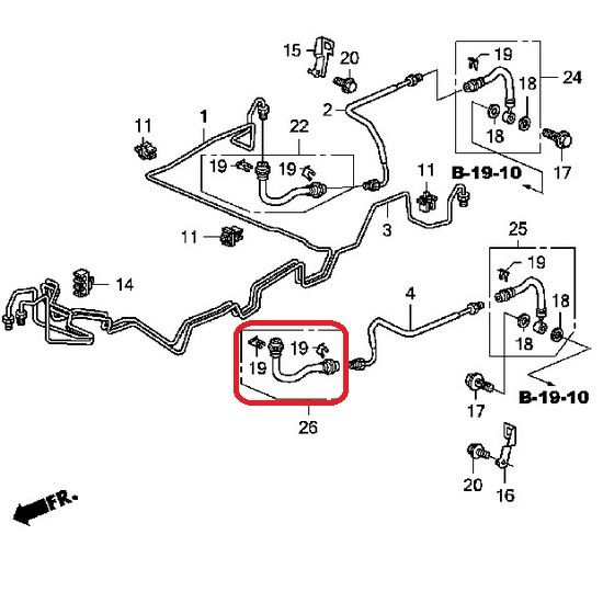 Шланг тормозной задний левый Honda 01470-STX-A01