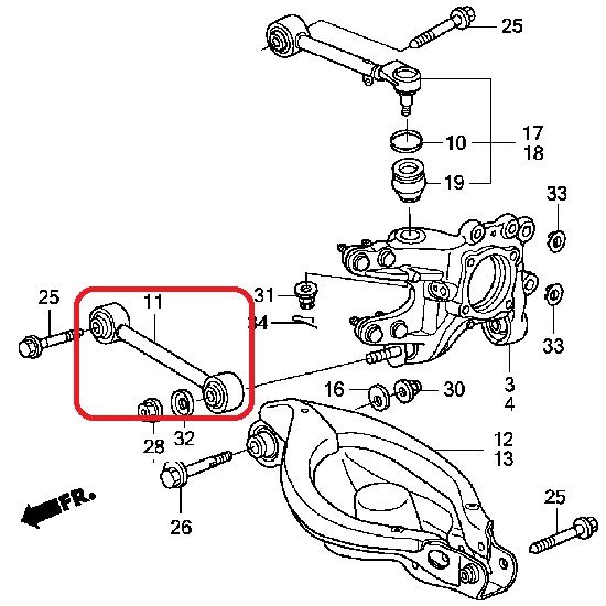 Рычаг задний поперечный (комплект) Honda 04523-STX-000
