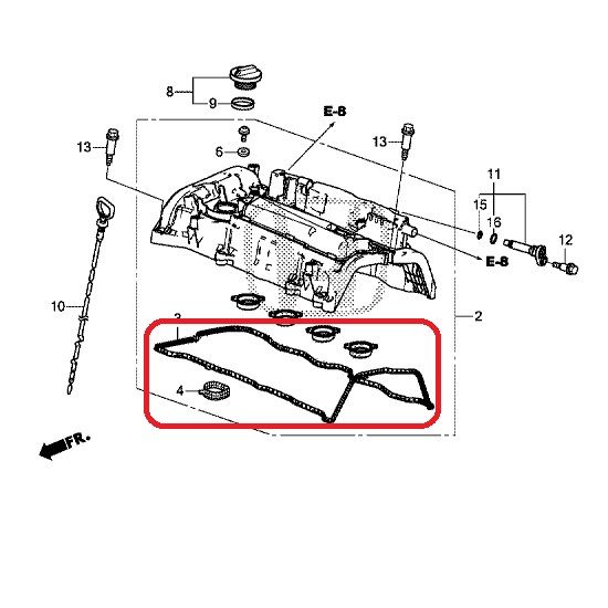 Прокладка клапанной крышки Honda 12351-5G0-A00