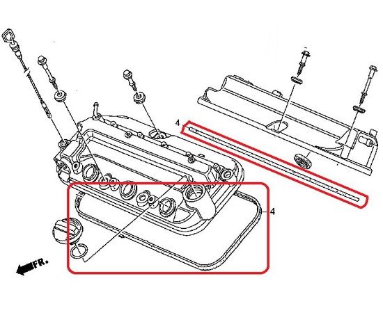Прокладка клапанной крышки Honda 12341-RYE-A00