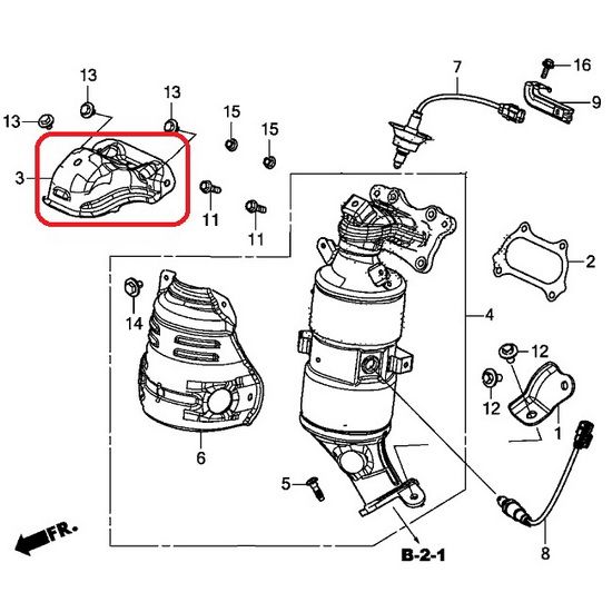 Термоэкран катализатора верхний Honda 18120-5BA-A00