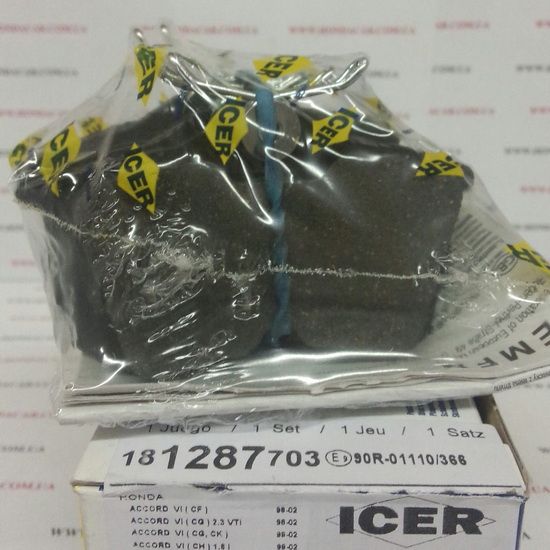 Тормозные колодки задние Icer 181287703