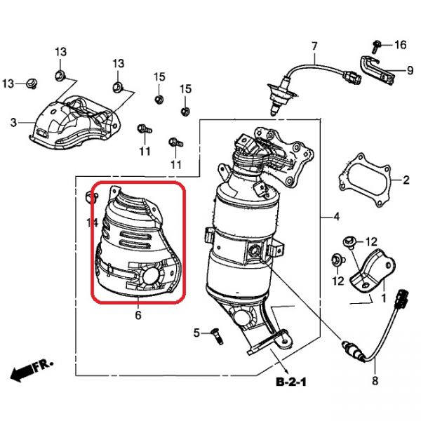 Термоекран каталізатора нижній Honda 18181-5BA-A00