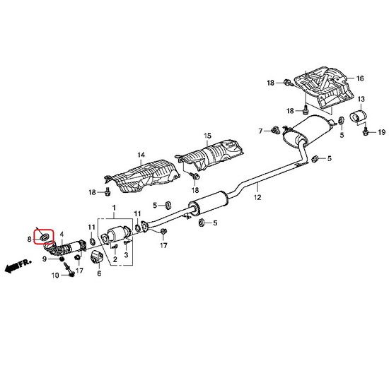 Прокладка выхлопной трубы Honda 18229-SLJ-033