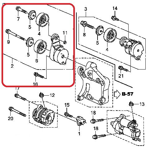 Натяжитель приводного ремня в сборе Honda 31170-RCA-A03