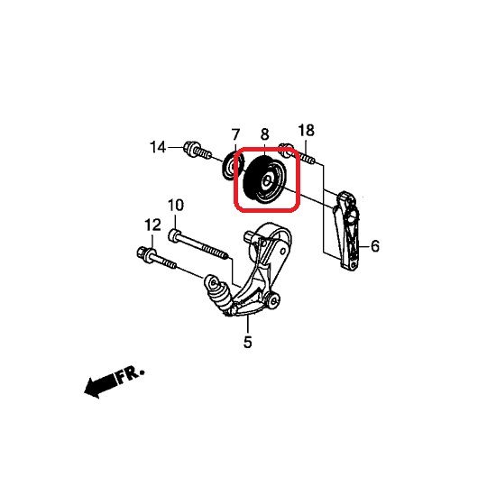 Ролик обводной приводного ремня Honda 31190-R1A-A01