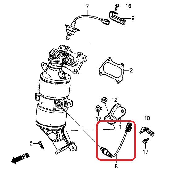 Лямбда-зонд нижний Honda 36532-5BA-A01