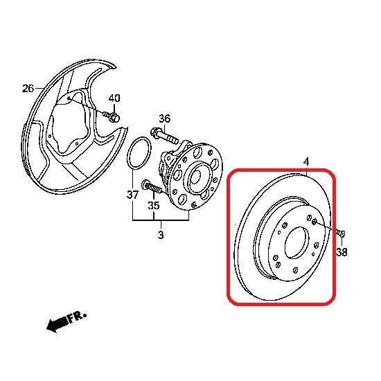 Тормозной диск задний Honda 42510-SNA-A00