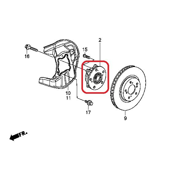 Ступиця колеса переднього Honda 44200-SJA-008