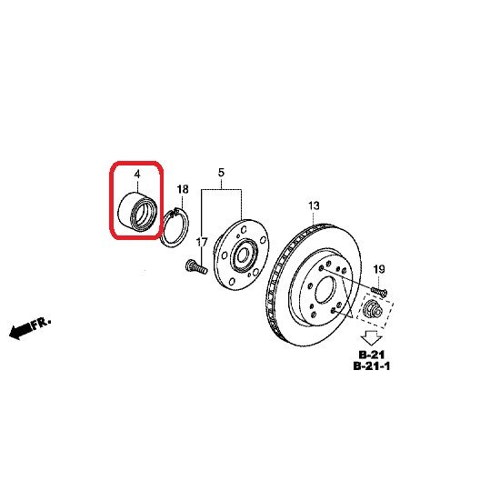 Подшипник ступицы переднего колеса Honda 44300-T2A-A51