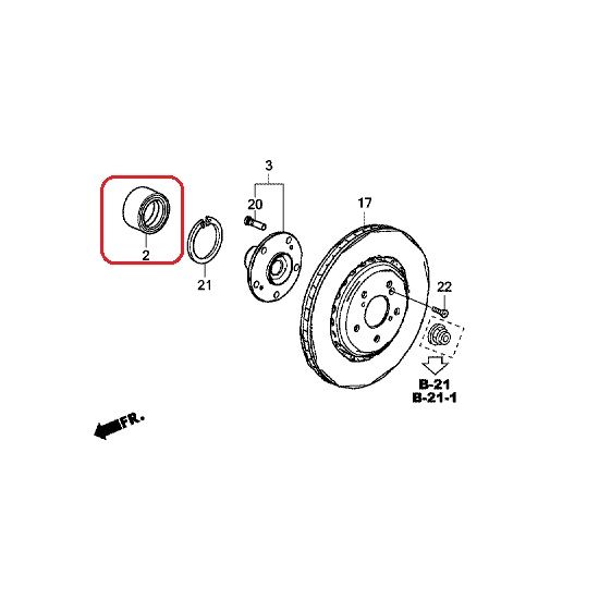 Підшипник ступиці переднього колеса Honda 44300-TZ3-A01