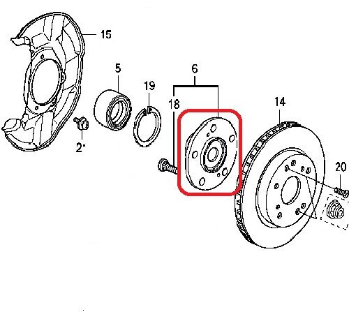 Ступиця колеса переднього Honda 44600-TA0-A00