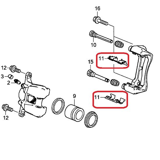 Фиксирующая пластина передних тормозных колодок Honda 45237-T2G-A04