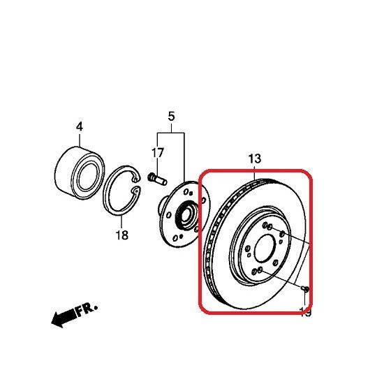 Гальмівний диск передній Honda 45251-SXS-A01