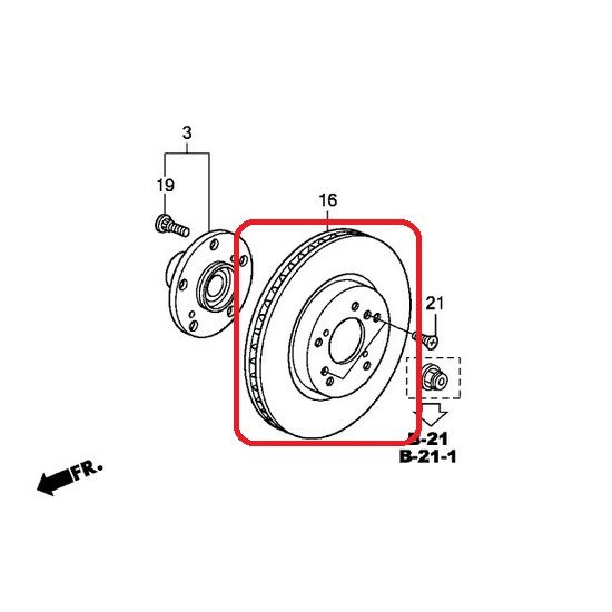 Тормозной диск передний Honda 45251-T1E-G00