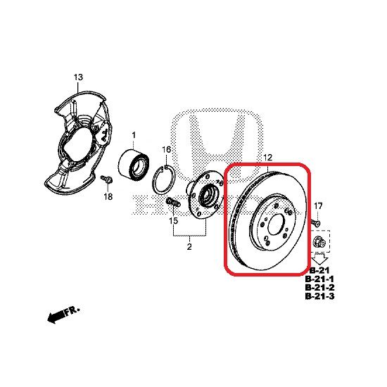 Тормозной диск передний Honda 45251-TV2-E01