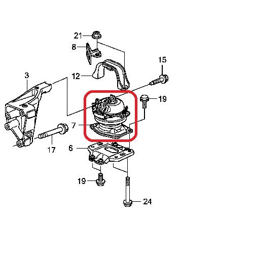 Подушка двигателя задняя Honda 50810-SZA-A01