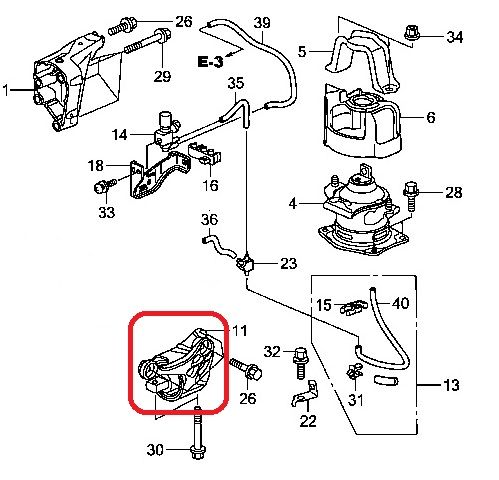 Подушка двигателя (КПП) Honda 50850-SJA-A02