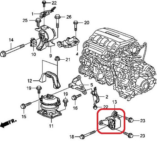 Подушка двигателя (КПП) Honda 50850-SZA-A02