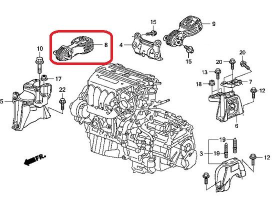 Подушка двигателя верхняя правая Honda 50880-SWA-A81