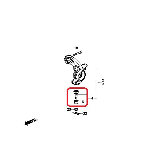 Шаровая опора передняя нижняя Honda 51220-T2A-305