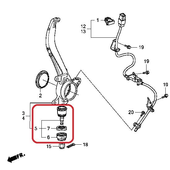 Шаровая опора передняя нижняя Honda 51220-TA0-305