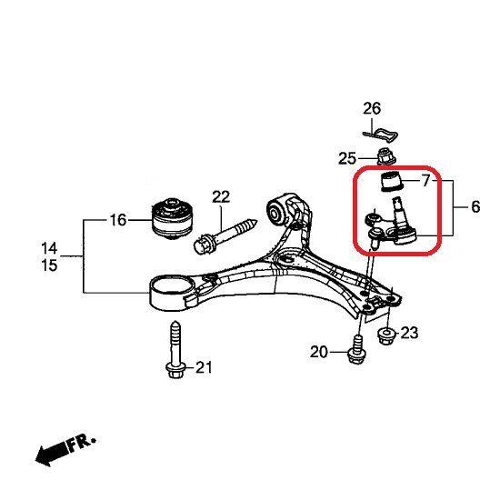 Шаровая опора передняя нижняя Honda 51220-TR0-A01