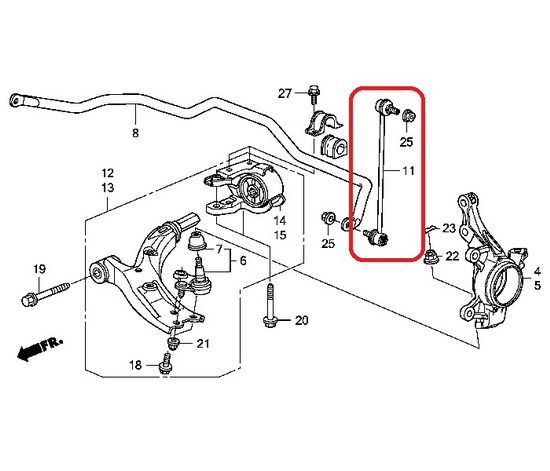 Стойка стабилизатора передняя Honda 51320-STK-A01