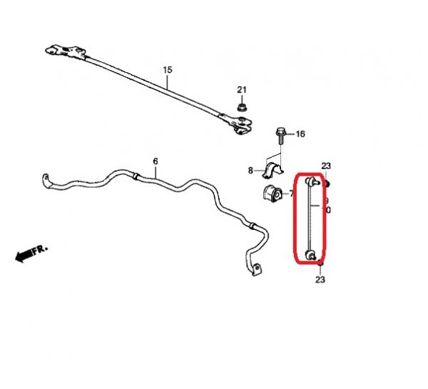 Стойка стабилизатора передняя левая Honda 51325-T2A-A01