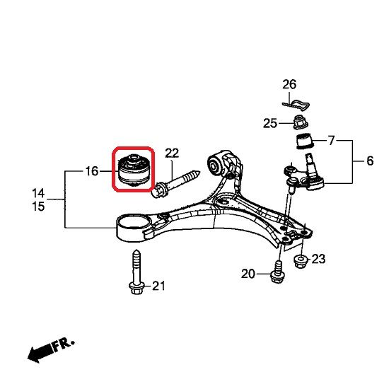 Сайлентблок рычага переднего передний Honda 51391-TR0-305
