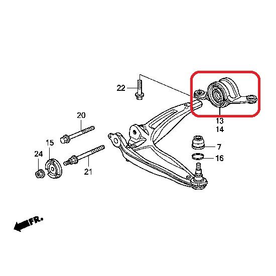 Сайлентблок задний левый перднего рычага Honda 51396-SMG-E02
