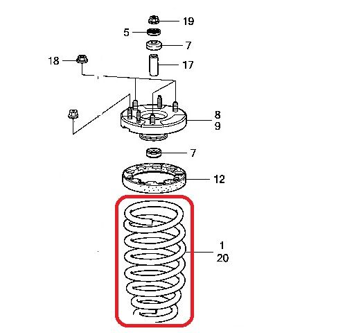 Пружина подвески передняя Honda 51401-TL1-E21