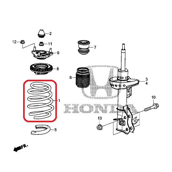 Пружина передняя Honda 51401-TV1-G01