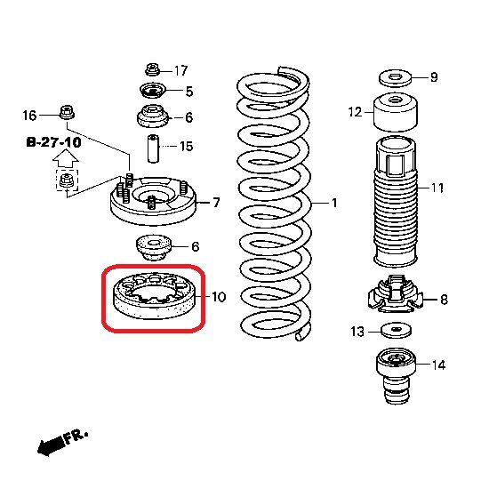 Проставка передней пружины Honda 51686-SDA-A01