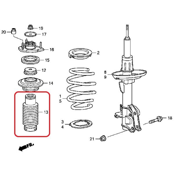 Пыльник амортизатора передний Honda 51687-STX-A51