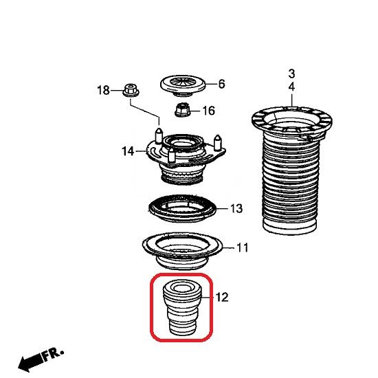 Отбойник переднего амортизатора Honda 51722-TR0-E01