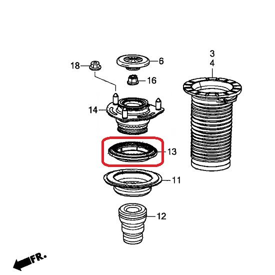 Подшипник опоры переднего амортизатора Honda 51726-TR0-A01