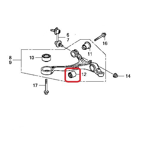 Сайлентблок переднего нижнего рычага наружный Honda 51810-TA0-A01