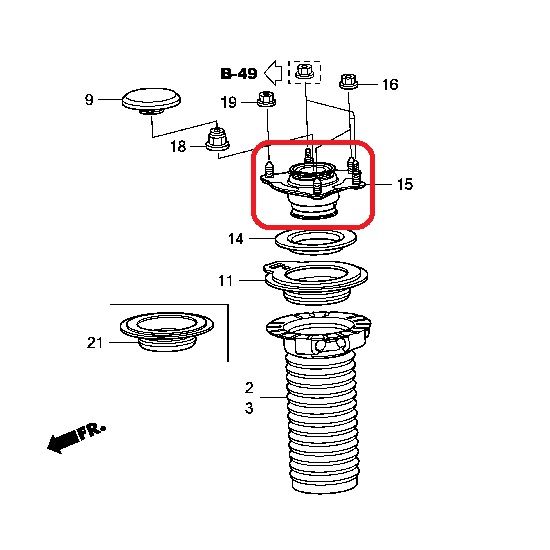 Опора амортизатора передняя Honda 51920-T1G-E01