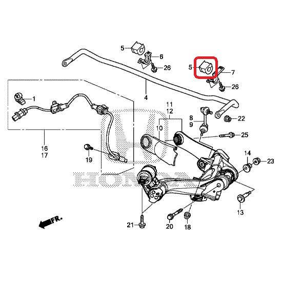 Втулка стабилизатора заднего Honda 52306-T1W-A01