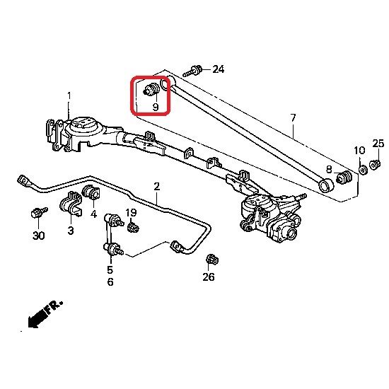 Сайлентблок заднего поперечнего рычага правый Honda 52361-S2K-004