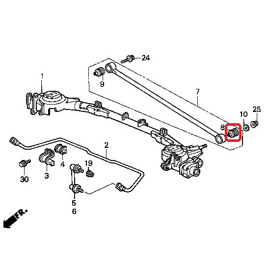 Сайлентблок заднего поперечнего рычага левый Honda 52362-SF4-003