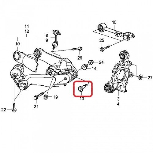 Болт регулировочный заднего рычага Honda 52387-SFE-000