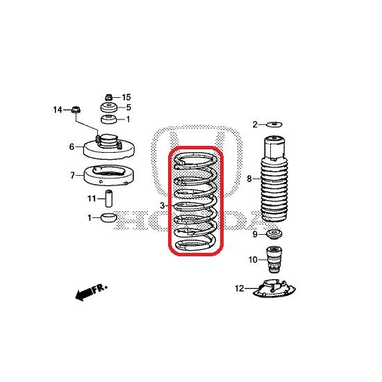 Пружина подвески задняя Honda 52441-T2B-A01