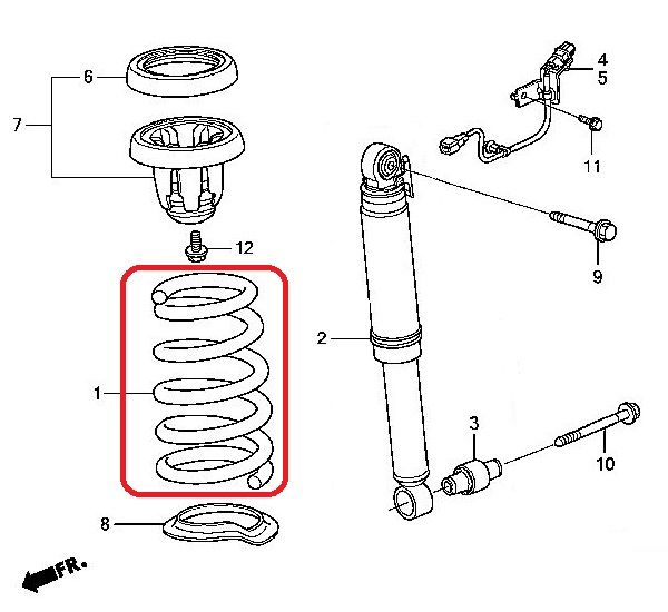 Пружина подвески задняя Honda 52441-STX-A13