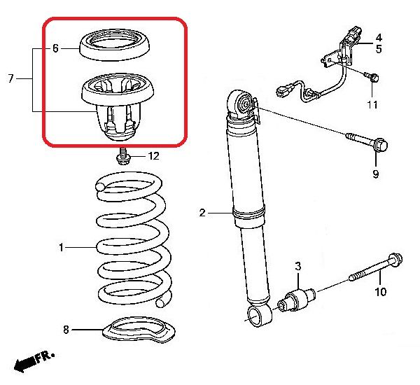 Отбойник заднего амортизатора Honda 52720-STX-A01