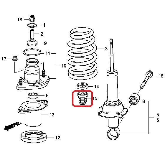 Отбойник заднего амортизатора Honda 52722-SWA-A01