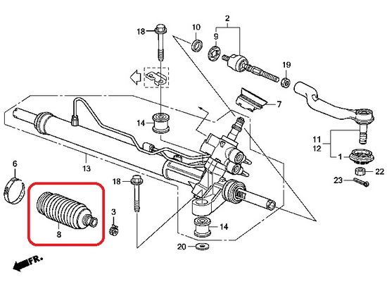 Пыльник рулевой рейки Honda 53534-TA0-A02