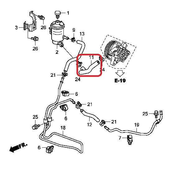Шланг ГУР Honda 53731-TA0-A00
